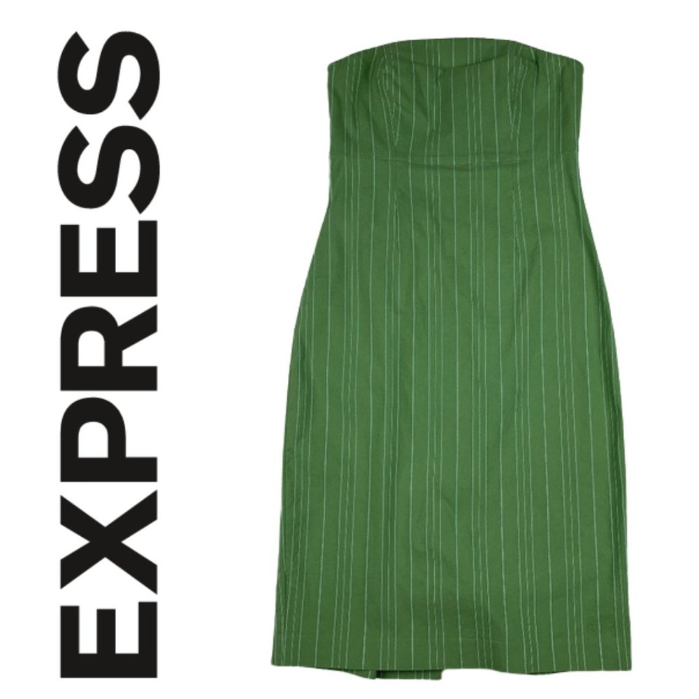 Express Pinstripe Strapless Sheath Dress - Sz 3/4